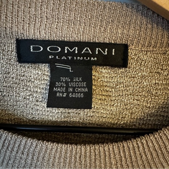 Domani Platinum Men’s Tan Fair Isle Pattern Silk Blend Sweaters- Set Of 2- Sz L - Picture 11 of 12